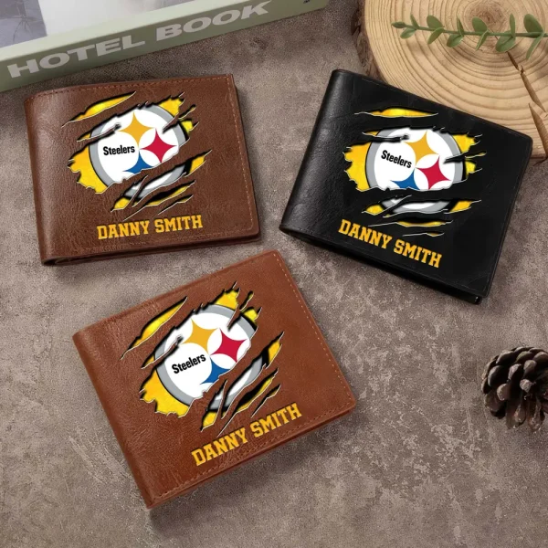 Pittsburgh Steelers Men Leather Horizontal Wallet For Fans, Gifts For Football Lovers SPTLHTW059 - Image 8