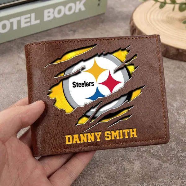 Pittsburgh Steelers Men Leather Horizontal Wallet For Fans, Gifts For Football Lovers SPTLHTW059 - Image 9
