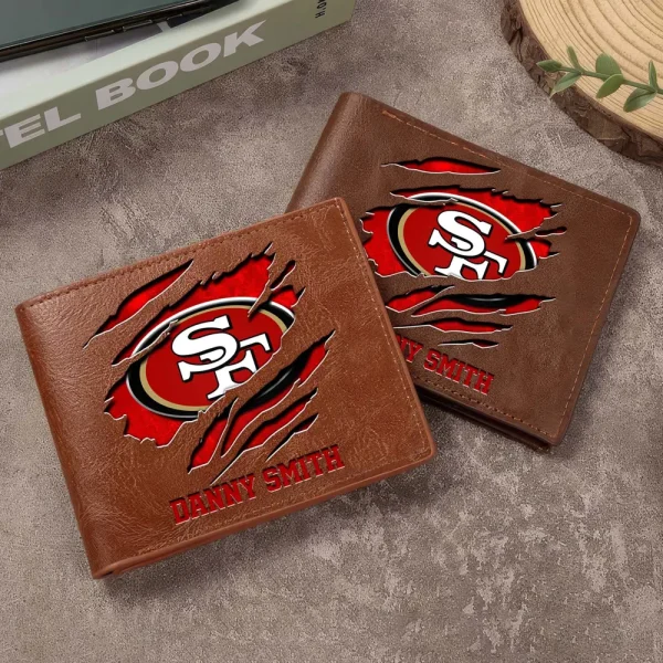 San Francisco 49ers Men Leather Horizontal Wallet For Fans, Gifts For Football Lovers SPTLHTW060 - Image 2