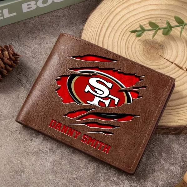 San Francisco 49ers Men Leather Horizontal Wallet For Fans, Gifts For Football Lovers SPTLHTW060 - Image 3
