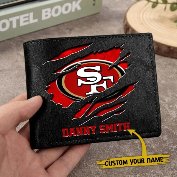 San Francisco 49ers Men Leather Horizontal Wallet For Fans, Gifts For Football Lovers SPTLHTW060