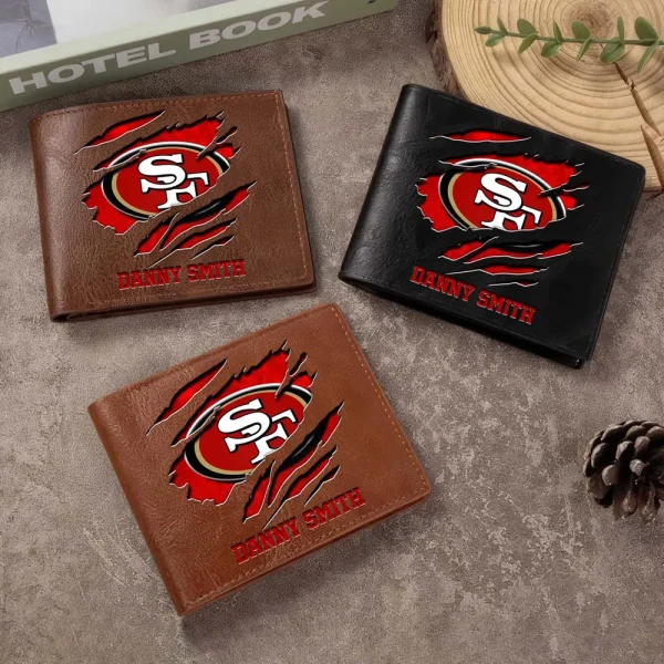 San Francisco 49ers Men Leather Horizontal Wallet For Fans, Gifts For Football Lovers SPTLHTW060 - Image 7