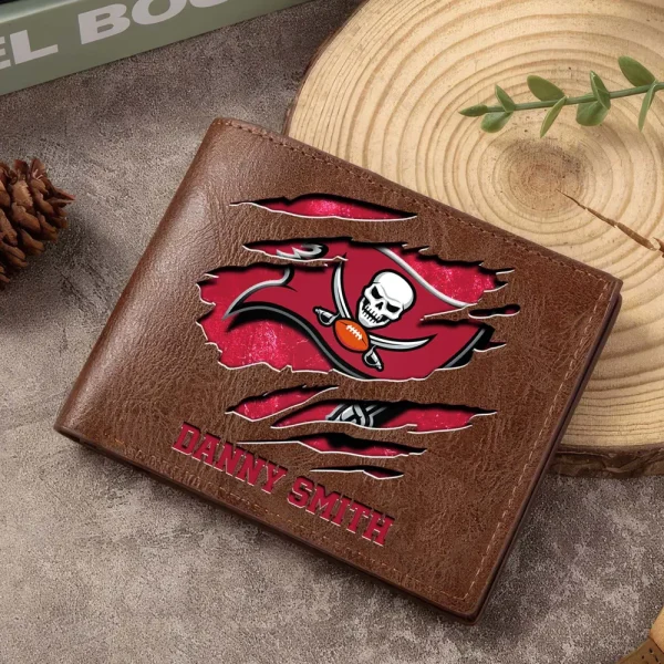 Tampa Bay Buccaneers Men Leather Horizontal Wallet For Fans, Gifts For Football Lovers SPTLHTW062 - Image 3