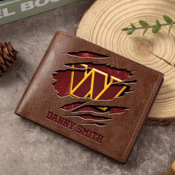 Washington Commanders Men Leather Horizontal Wallet For Fans, Gifts For Football Lovers SPTLHTW064 - Image 7