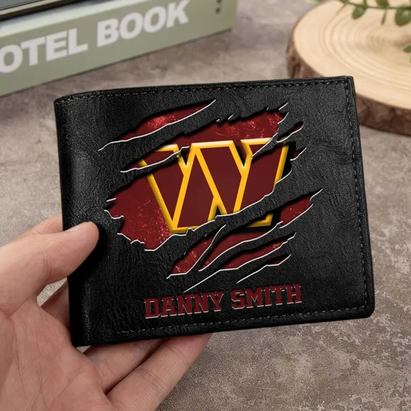 Washington Commanders Men Leather Horizontal Wallet For Fans, Gifts For Football Lovers SPTLHTW064 - Image 8