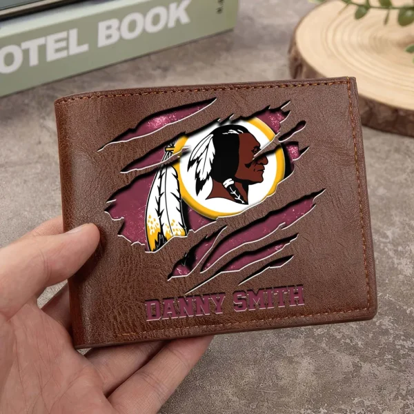Washington Redskins Men Leather Horizontal Wallet For Fans, Gifts For Football Lovers SPTLHTW065 - Image 3