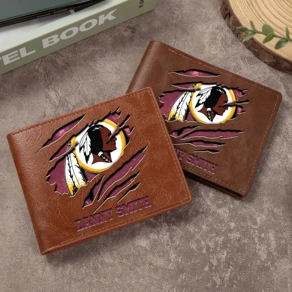 Washington Redskins Men Leather Horizontal Wallet For Fans, Gifts For Football Lovers SPTLHTW065 - Image 4