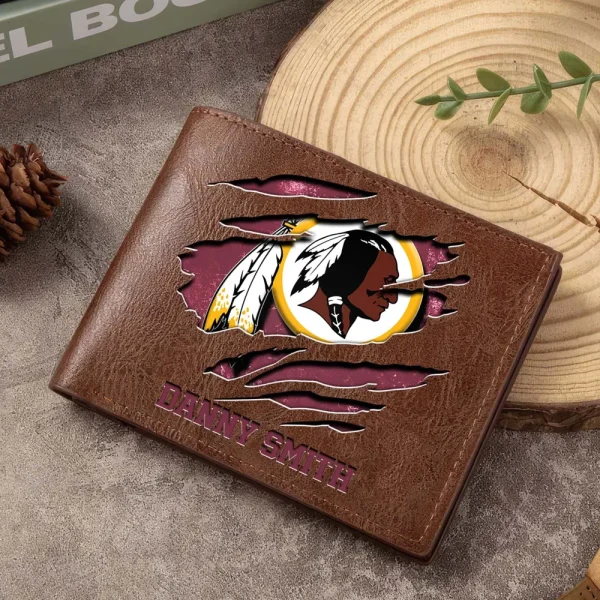Washington Redskins Men Leather Horizontal Wallet For Fans, Gifts For Football Lovers SPTLHTW065 - Image 5