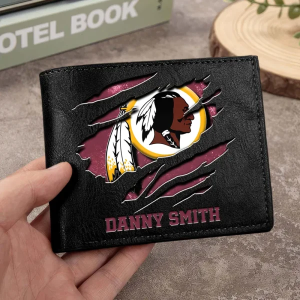 Washington Redskins Men Leather Horizontal Wallet For Fans, Gifts For Football Lovers SPTLHTW065 - Image 9