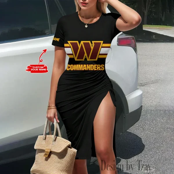 Washington Commanders Women's Slit Bodycon Dress New 2025 S9SBD132