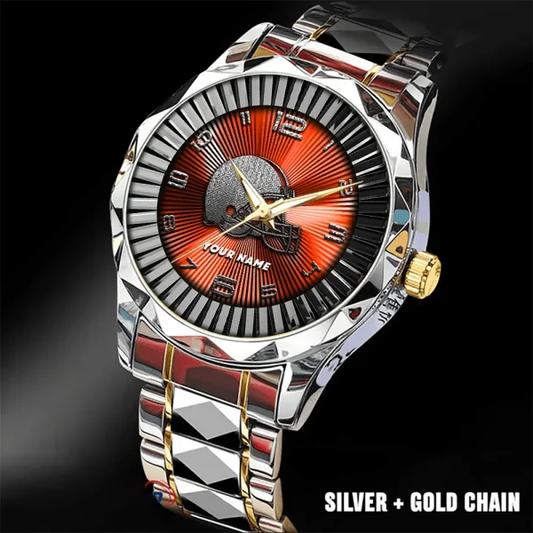 Cleveland Browns Business Watch For Men Automatic Mechanical Stainless Steel Band 2025 SPTDMW616 - Image 5