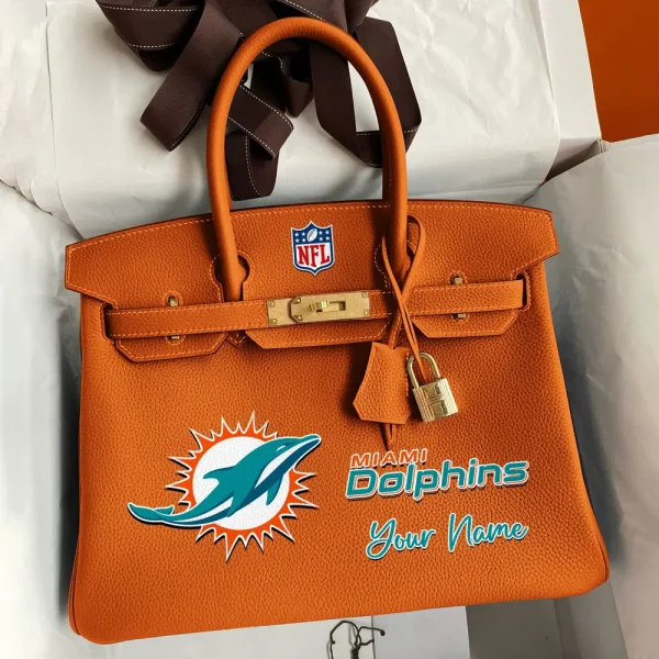 Miami Dolphins Deluxe Handbag For Women Custom Your Name 2025 Versions, Sport Deluxe Handbag SPTSDB020 - Image 3