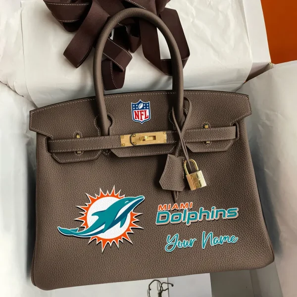 Miami Dolphins Deluxe Handbag For Women Custom Your Name 2025 Versions, Sport Deluxe Handbag SPTSDB020 - Image 4