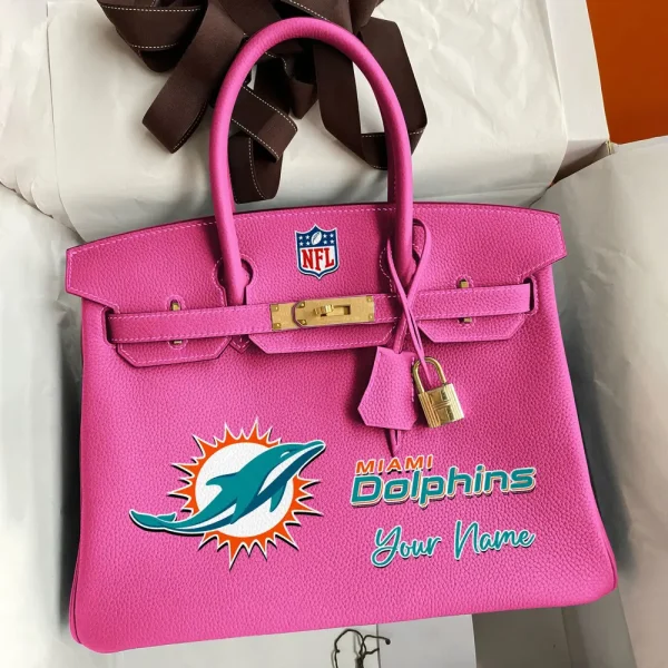 Miami Dolphins Deluxe Handbag For Women Custom Your Name 2025 Versions, Sport Deluxe Handbag SPTSDB020 - Image 6