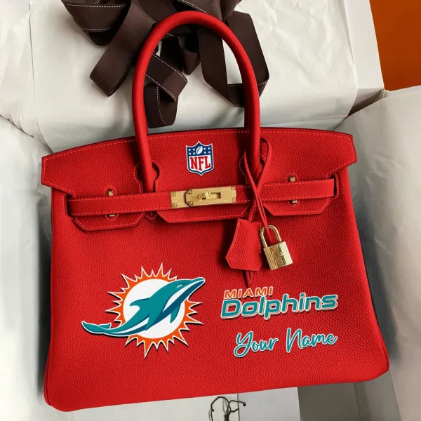 Miami Dolphins Deluxe Handbag For Women Custom Your Name 2025 Versions, Sport Deluxe Handbag SPTSDB020 - Image 7