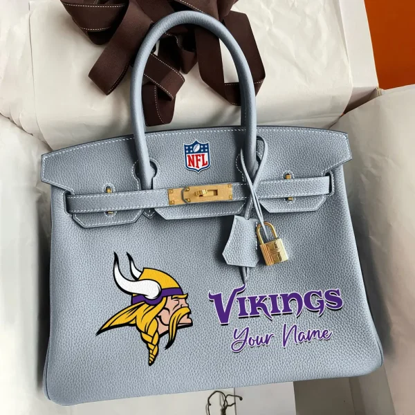 Minnesota Vikings Deluxe Handbag For Women Custom Your Name 2025 Versions, Sport Deluxe Handbag SPTSDB021