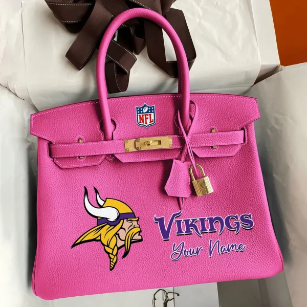 Minnesota Vikings Deluxe Handbag For Women Custom Your Name 2025 Versions, Sport Deluxe Handbag SPTSDB021 - Image 2