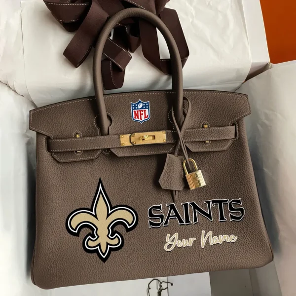 New Orleans Saints Deluxe Handbag For Women Custom Your Name 2025 Versions, Sport Deluxe Handbag SPTSDB023