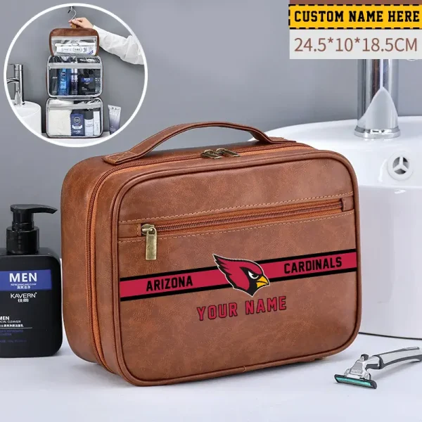 Arizona Cardinals Leather Wash Bag Travel Business Trips 2025 SPTMLWBTBT033 - Image 4