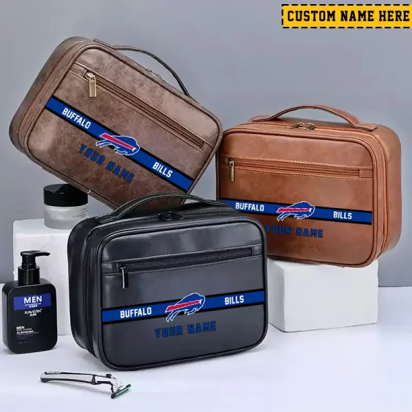 Buffalo Bills Leather Wash Bag Travel Business Trips 2025 SPTMLWBTBT036