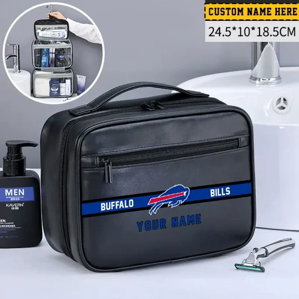 Buffalo Bills Leather Wash Bag Travel Business Trips 2025 SPTMLWBTBT036 - Image 3