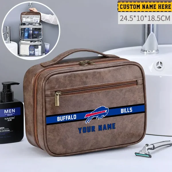 Buffalo Bills Leather Wash Bag Travel Business Trips 2025 SPTMLWBTBT036 - Image 4