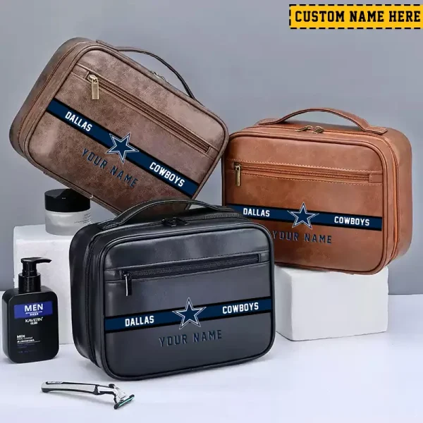 Dallas Cowboys Leather Wash Bag Travel Business Trips 2025 SPTMLWBTBT041 - Image 2