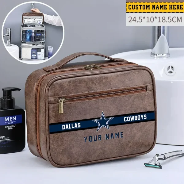 Dallas Cowboys Leather Wash Bag Travel Business Trips 2025 SPTMLWBTBT041 - Image 4
