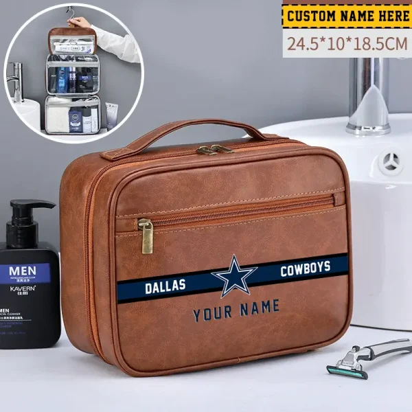 Dallas Cowboys Leather Wash Bag Travel Business Trips 2025 SPTMLWBTBT041 - Image 5
