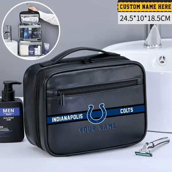Indianapolis Colts Leather Wash Bag Travel Business Trips 2025 SPTMLWBTBT046 - Image 4