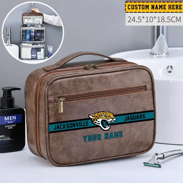 Jacksonville Jaguars Leather Wash Bag Travel Business Trips 2025 SPTMLWBTBT047