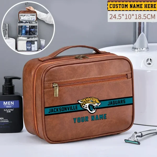 Jacksonville Jaguars Leather Wash Bag Travel Business Trips 2025 SPTMLWBTBT047 - Image 3
