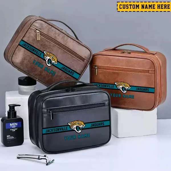 Jacksonville Jaguars Leather Wash Bag Travel Business Trips 2025 SPTMLWBTBT047 - Image 4