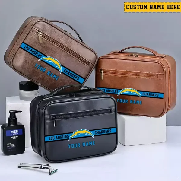 Los Angeles Chargers Leather Wash Bag Travel Business Trips 2025 SPTMLWBTBT050 - Image 2