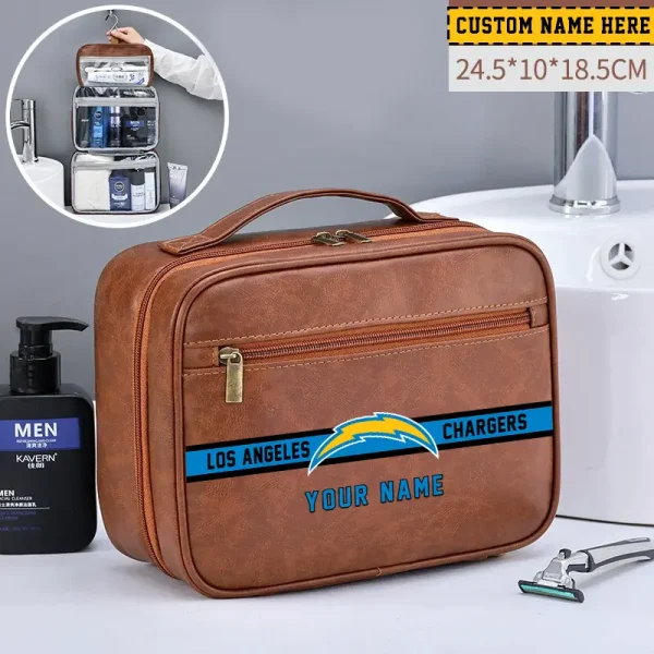Los Angeles Chargers Leather Wash Bag Travel Business Trips 2025 SPTMLWBTBT050 - Image 3