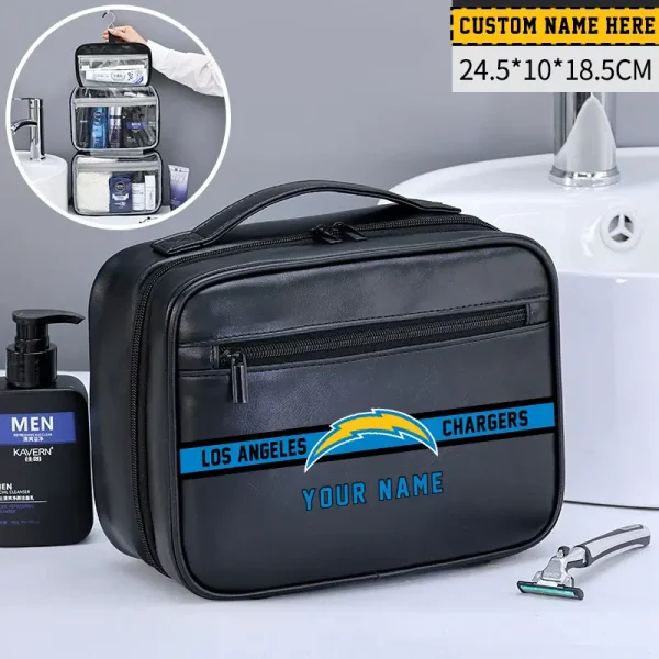 Los Angeles Chargers Leather Wash Bag Travel Business Trips 2025 SPTMLWBTBT050 - Image 4