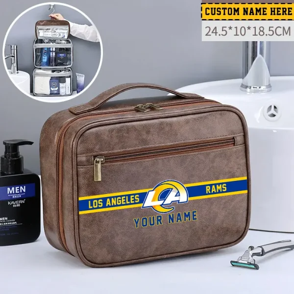 Los Angeles Rams Leather Wash Bag Travel Business Trips 2025 SPTMLWBTBT051