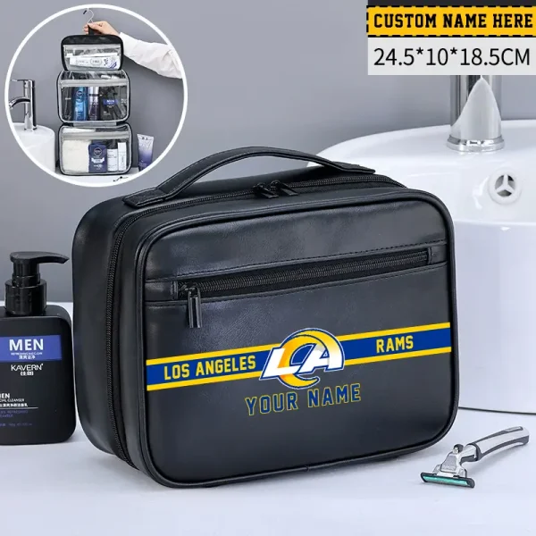 Los Angeles Rams Leather Wash Bag Travel Business Trips 2025 SPTMLWBTBT051 - Image 2