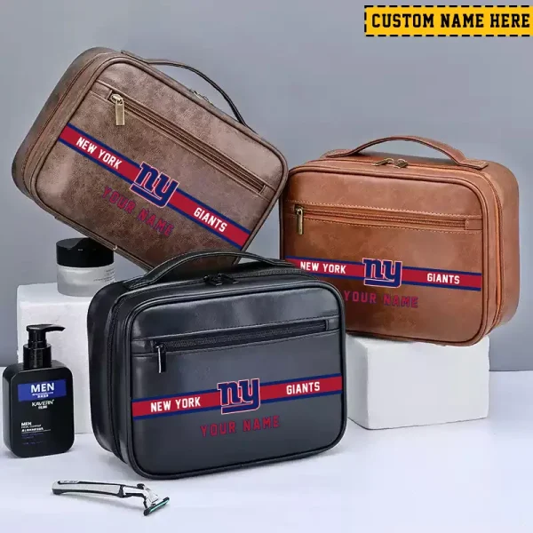 New York Giants Leather Wash Bag Travel Business Trips 2025 SPTMLWBTBT056 - Image 2