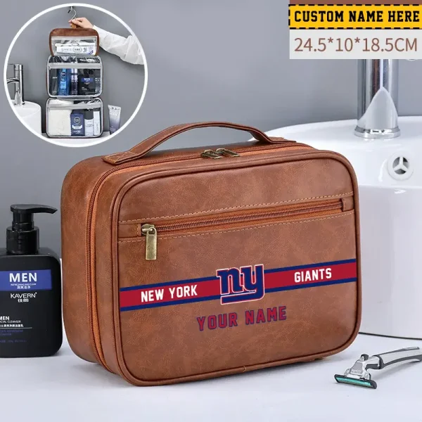 New York Giants Leather Wash Bag Travel Business Trips 2025 SPTMLWBTBT056 - Image 3