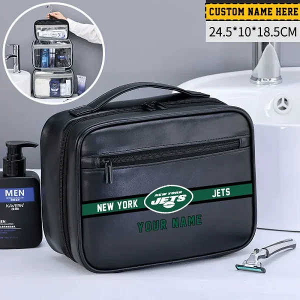 New York Jets Leather Wash Bag Travel Business Trips 2025 SPTMLWBTBT057 - Image 5