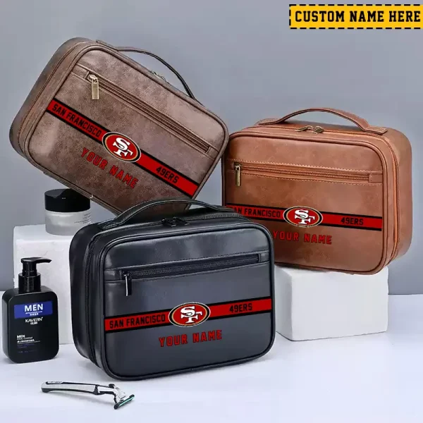 San Francisco 49ers Leather Wash Bag Travel Business Trips 2025 SPTMLWBTBT060
