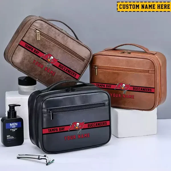 Tampa Bay Buccaneers Leather Wash Bag Travel Business Trips 2025 SPTMLWBTBT062 - Image 2