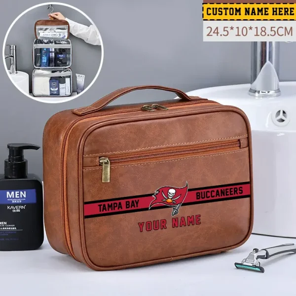 Tampa Bay Buccaneers Leather Wash Bag Travel Business Trips 2025 SPTMLWBTBT062 - Image 3
