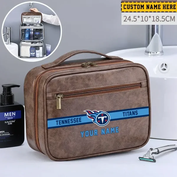 Tennessee Titans Leather Wash Bag Travel Business Trips 2025 SPTMLWBTBT063