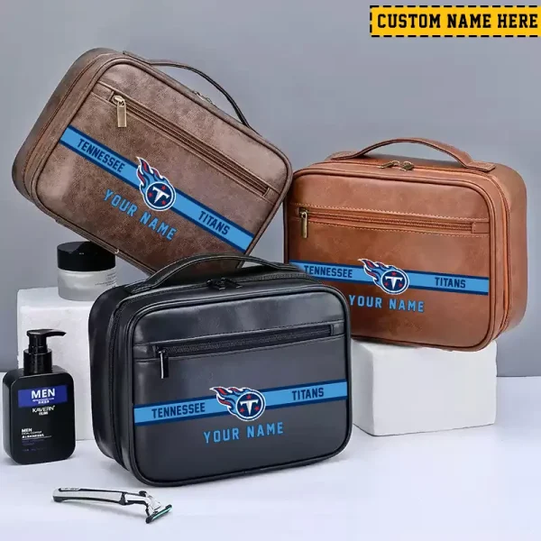 Tennessee Titans Leather Wash Bag Travel Business Trips 2025 SPTMLWBTBT063 - Image 4
