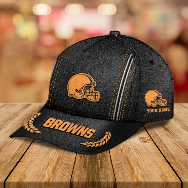 Cleveland Browns Leather Baseball Cap Trending 2025 SPTLBC040