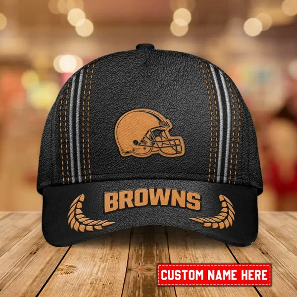 Cleveland Browns Leather Baseball Cap Trending 2025 SPTLBC040 - Image 2