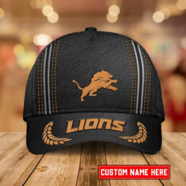 Detroit Lions Leather Baseball Cap Trending 2025 SPTLBC043