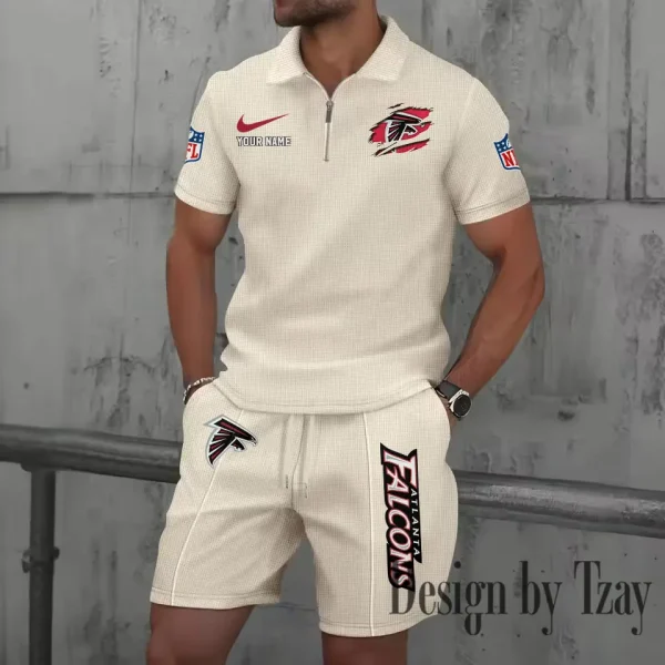Atlanta Falcons New Summer Waffle Zip-up Lapel Short-Sleeve Suit Sets SPTWZSSSTS002 - Image 5